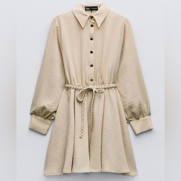Zara Dresses & Skirts - Zara Shirt Dress with Braided Belt